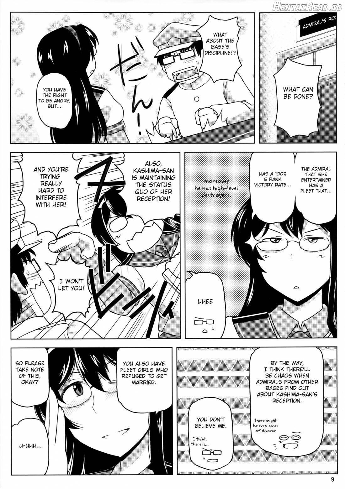 Inran Dosukebe Renjun Bitch Kashima Bon. ~Yariman Kashima ga Doutei Idenshi Hoshoku Sex Enshuu! Teitoku-san no Kibanda Seichuu Rengou Kantai, Kashima ga Oaite Shimasu~ Chapter 7 - page 8