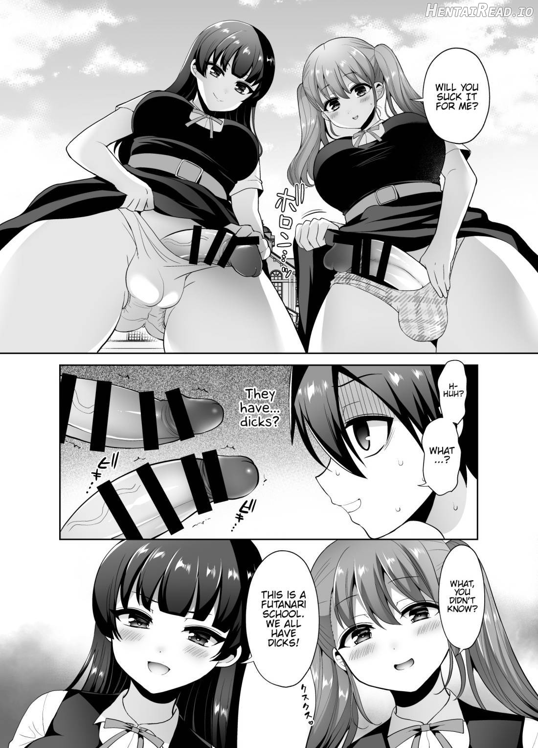 Joshikou ni Shinnyuu Shiyou to Shitara Kabe ni Hamatte Futanari Jogakusei no Nikubenki ni Saretandaga Chapter 1 - page 5