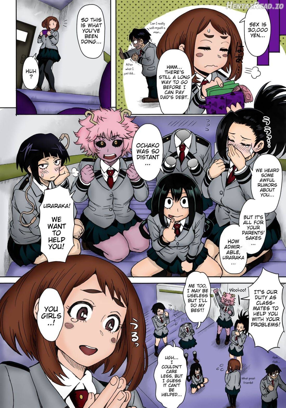 Uraraka Ura Fuuzoku - Colorized Chapter 1 - page 9