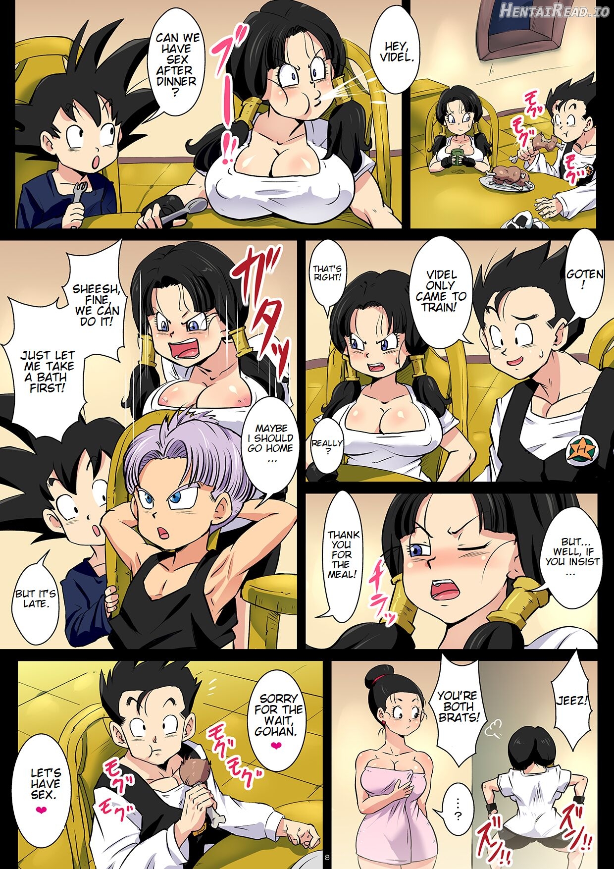 Dosukebe Videl ga Hisshi ni Yuuwaku Suru kedo Gohan wa Chi Chi to no Sex ni Muchuu desu! Chapter 1 - page 8