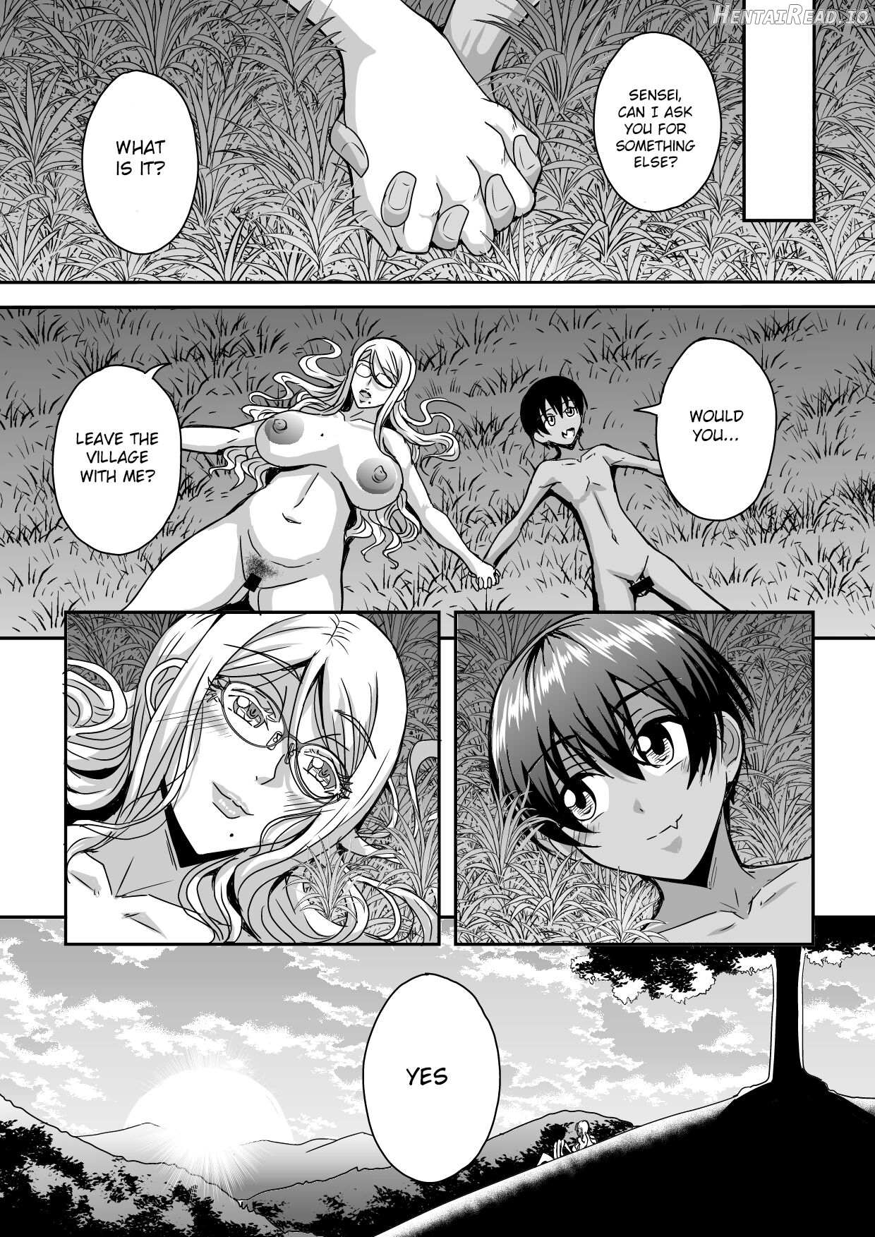 Bakunyuu Hitozuma Kinpatsu Gaikokujin Jokyoushi ga Mura no Inshuu de Kasshoku Shota no Fudeoroshi o Suru Hanashi Chapter 1 - page 56