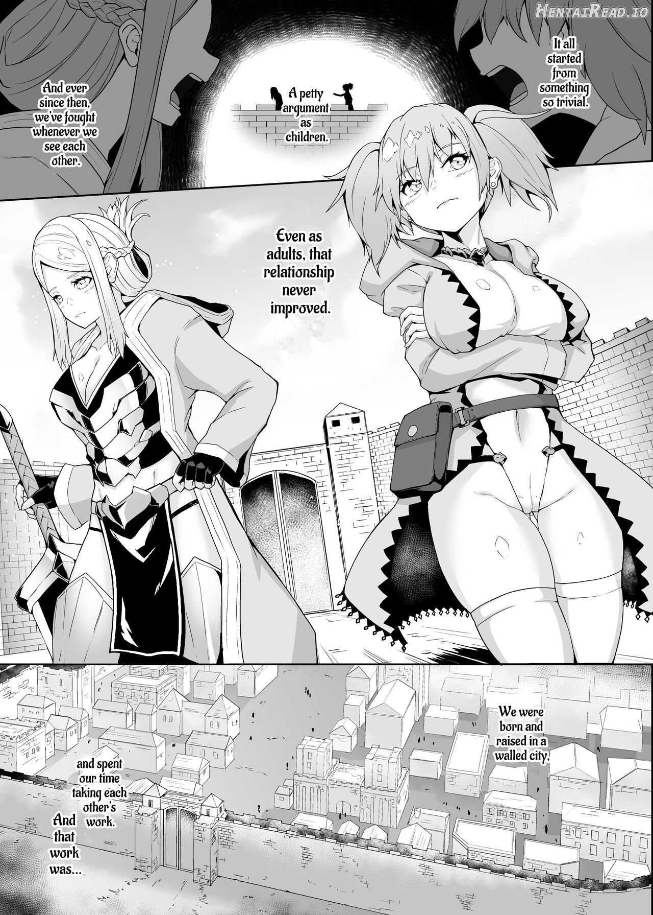 Level Drain Futanari Kyousei Sex o Saserarete, Subete o Ushinau Onna Mahoutsukai to Onna Kenshi Chapter 1 - page 2