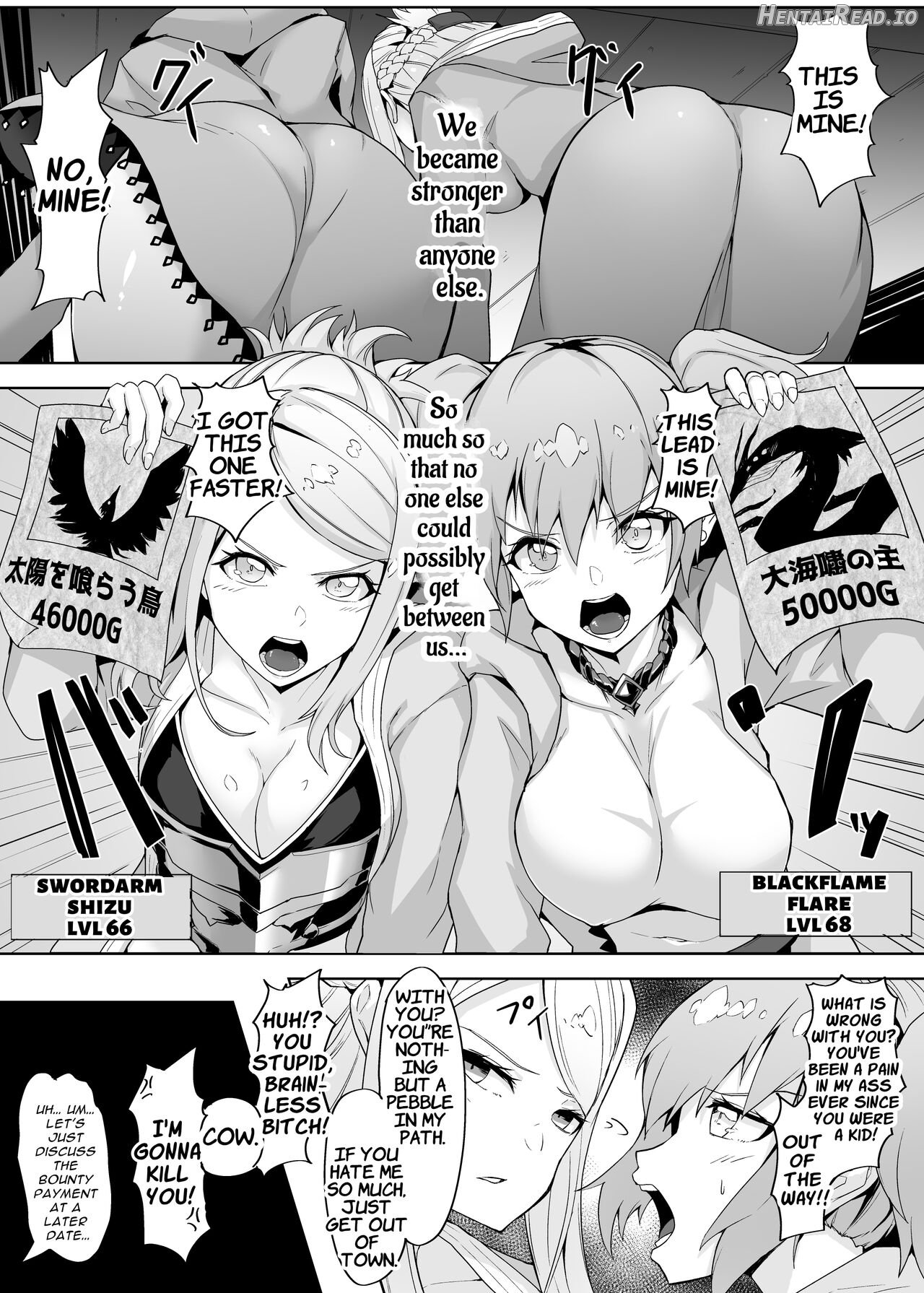 Level Drain Futanari Kyousei Sex o Saserarete, Subete o Ushinau Onna Mahoutsukai to Onna Kenshi Chapter 1 - page 4