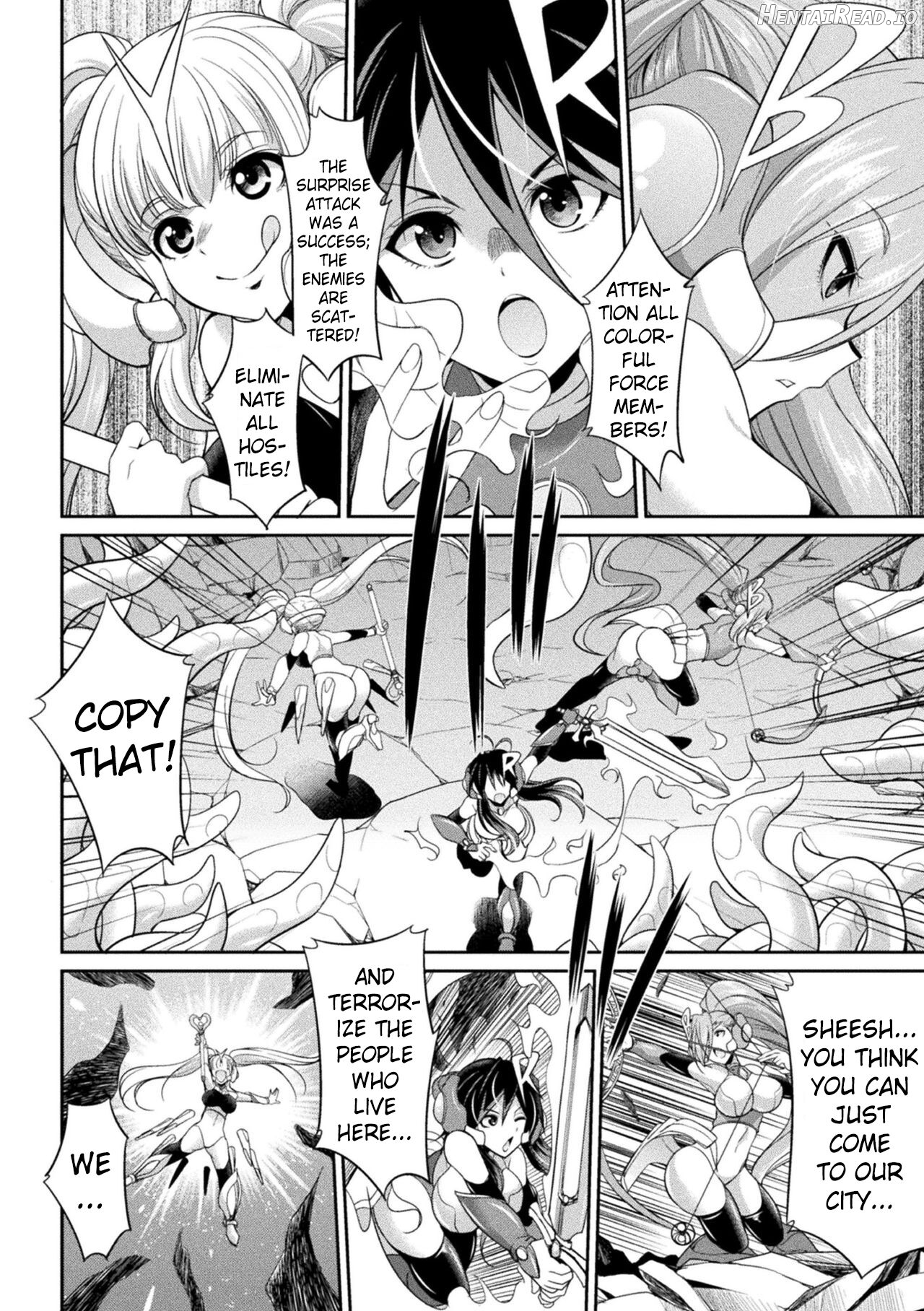 TokumuSentai Colorful Force Seigi no HeroinevsShokushu Joou! Futanari Choukyou Daikessen!? Chapter 1 - page 7