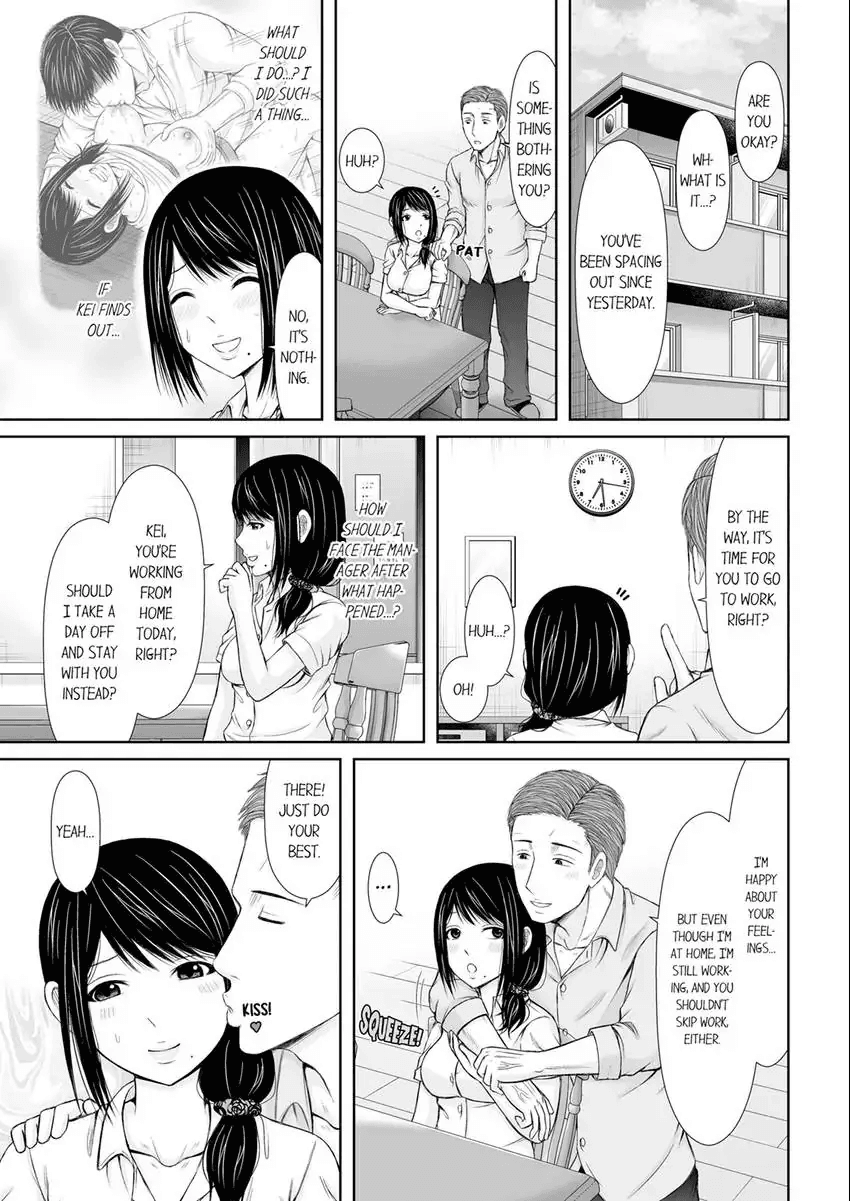 Denwa chū , Ushiro kara XL no Furin Pisuton ~ Majimena Hitozuma no Inran SEX 1-3 Chapter 1 - page 29