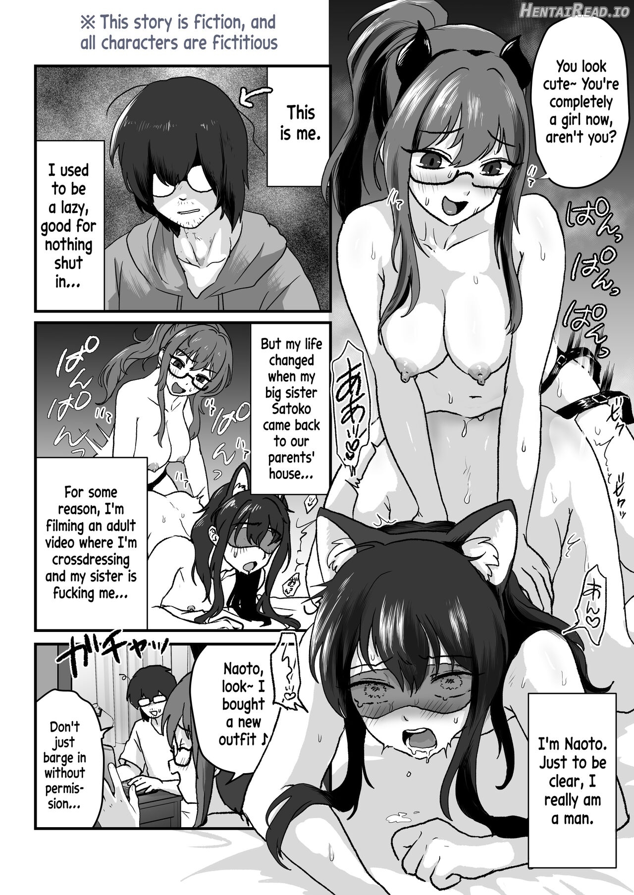 "Hihou" Crossdressing Little Brother gets Pegged by his Older Sister and then... Loses his Virginity With a Female Orgasm Chapter 1 - page 3