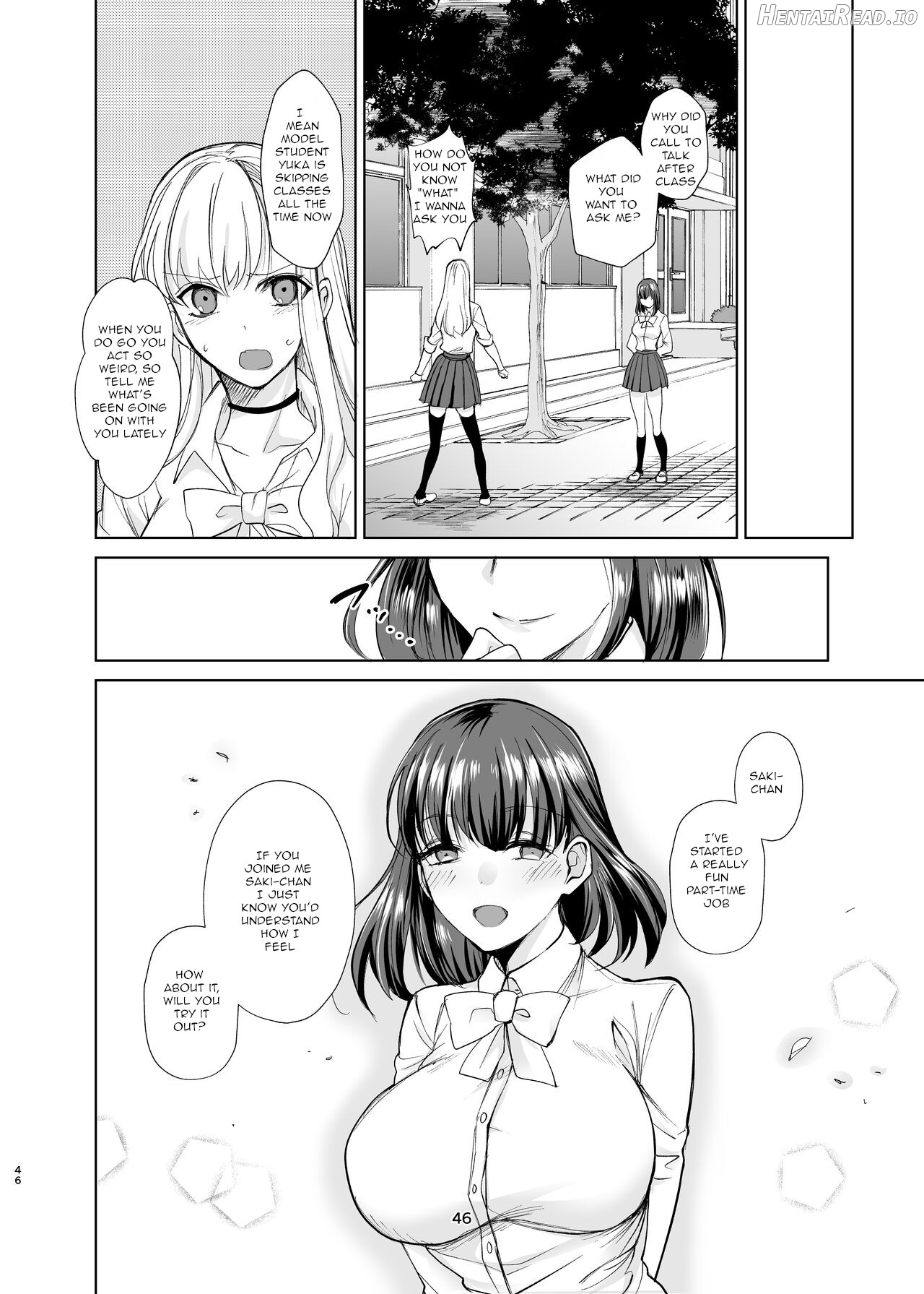 The story of a serious childhood friend who becomes deeply involved in 'P-services' and ends up addicted to sex Chapter 1 - page 45