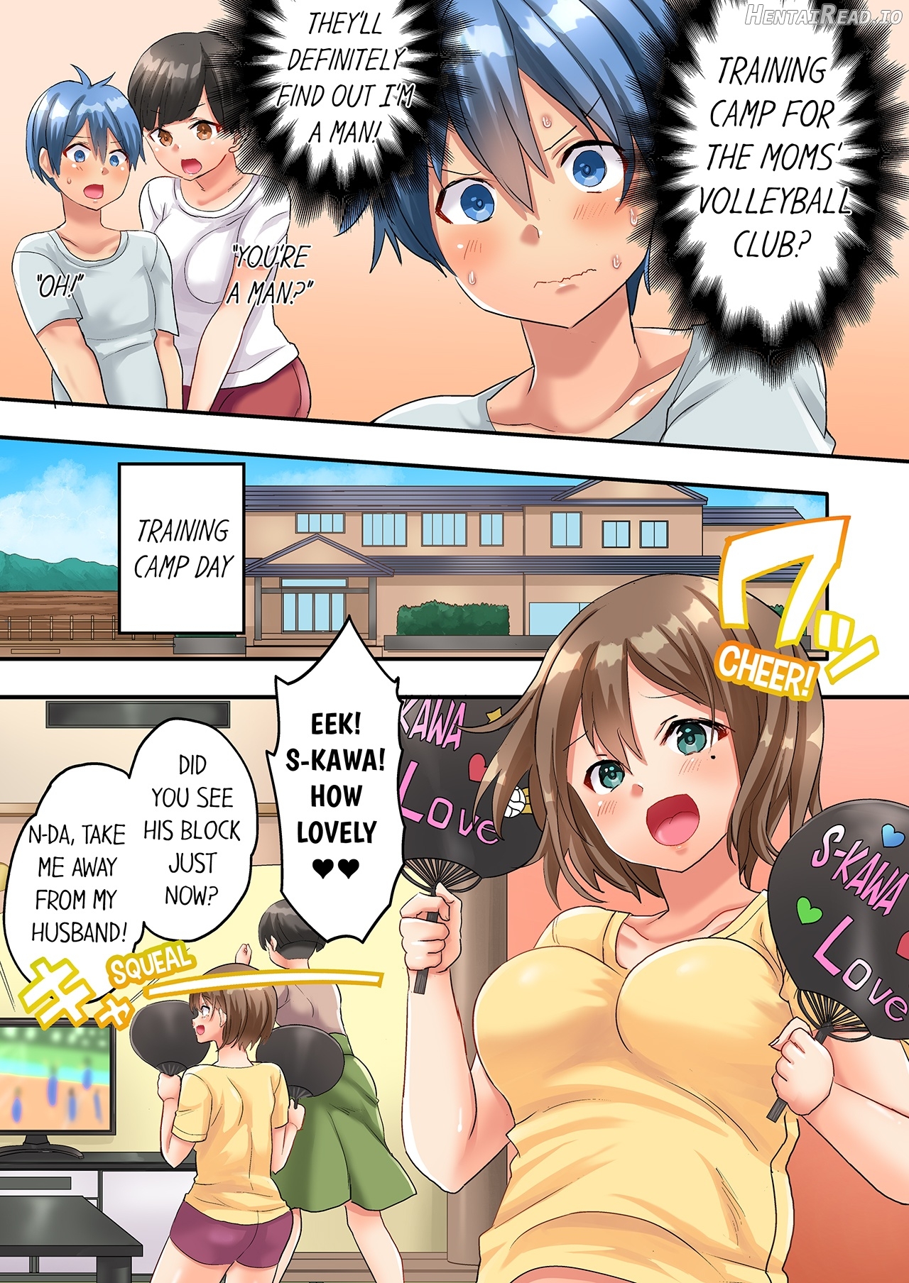 Hitozuma Volley-bu no Asedaku SEX ~Shower Abinagara Mitchaku Shichau? 1-3 Chapter 1 - page 54