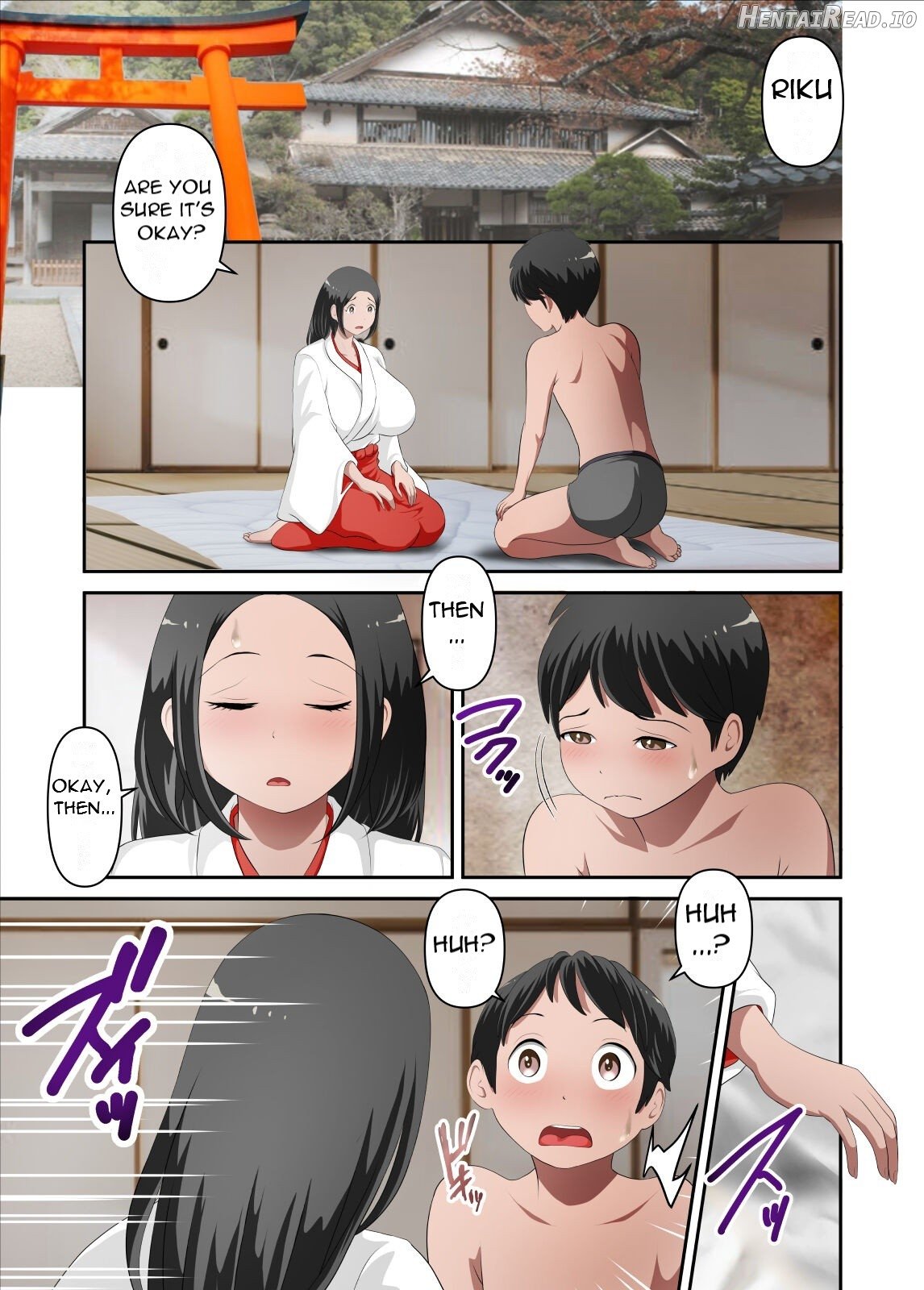 Jinja no atotsugi ga inaikara miko no kāsan o boku ga harama seru. Sono ichi - There is no Heir for The Shrine, so I will Impregnate the Shrine Maiden's Mother. Part 1 Chapter 1 - page 4