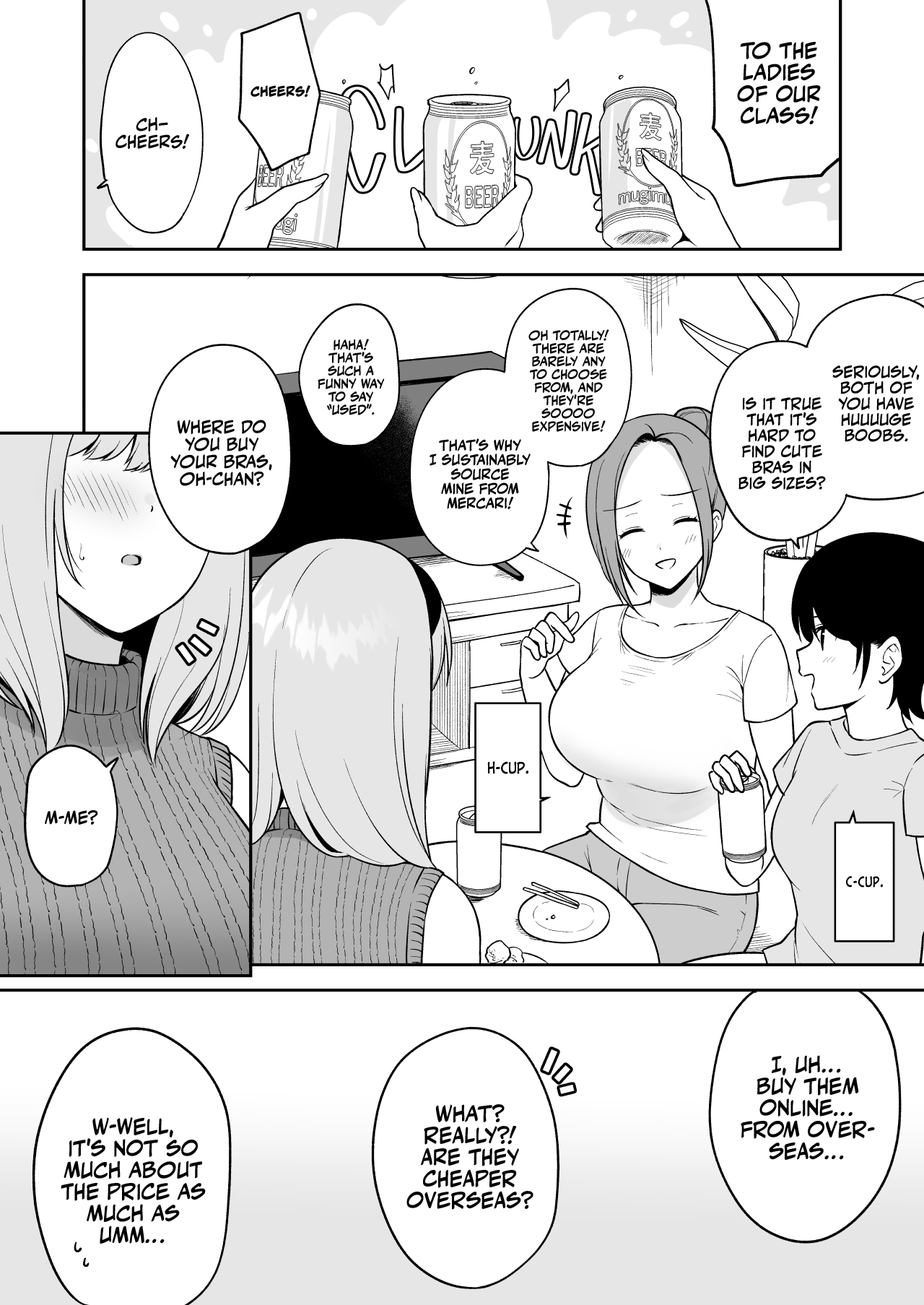 Kyonyuu no Tomodachi ni Kaku no Chigai o Misetsukete Shimau O-cup Joshidaisei-chan Chapter 1 - page 2