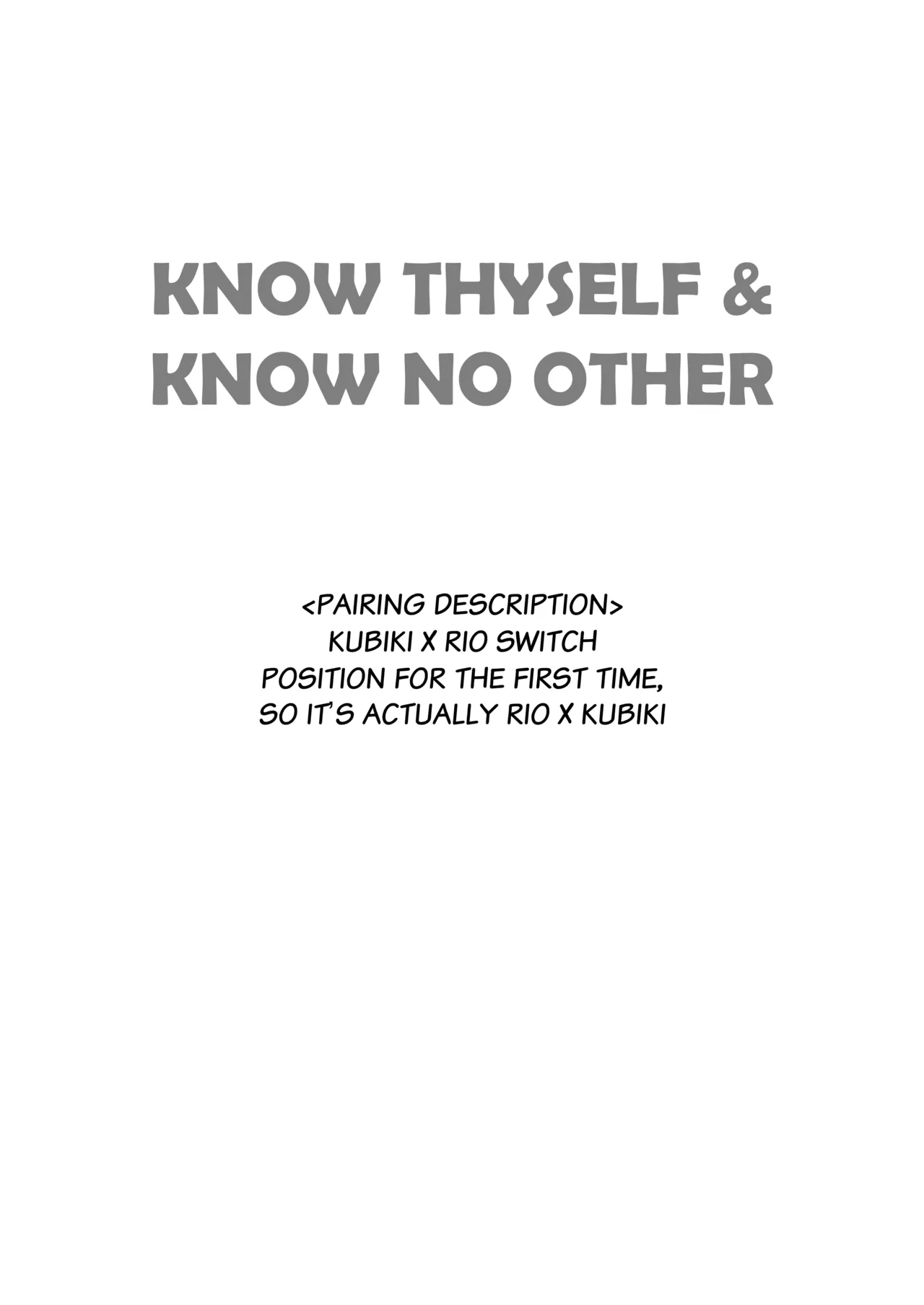 Know Thyself & Know No Other Chapter 1 - page 2