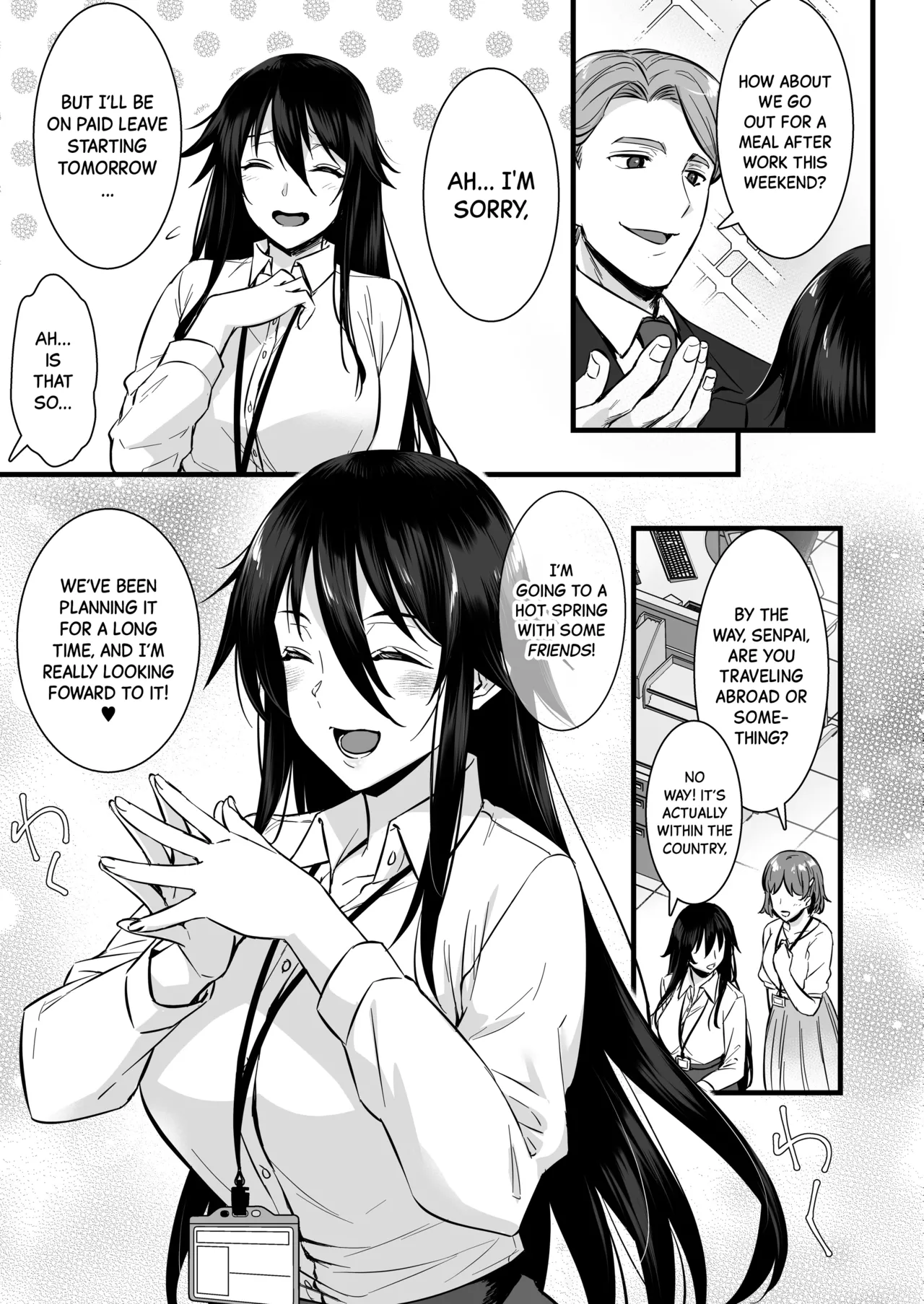 Rental Tanetsuke Oji-san 6 ~Tanetsuke Oji-san-tachi to Iku! Yari Makuri Nakadashi Rankou Onsen Ryokou~ Chapter 1 - page 4