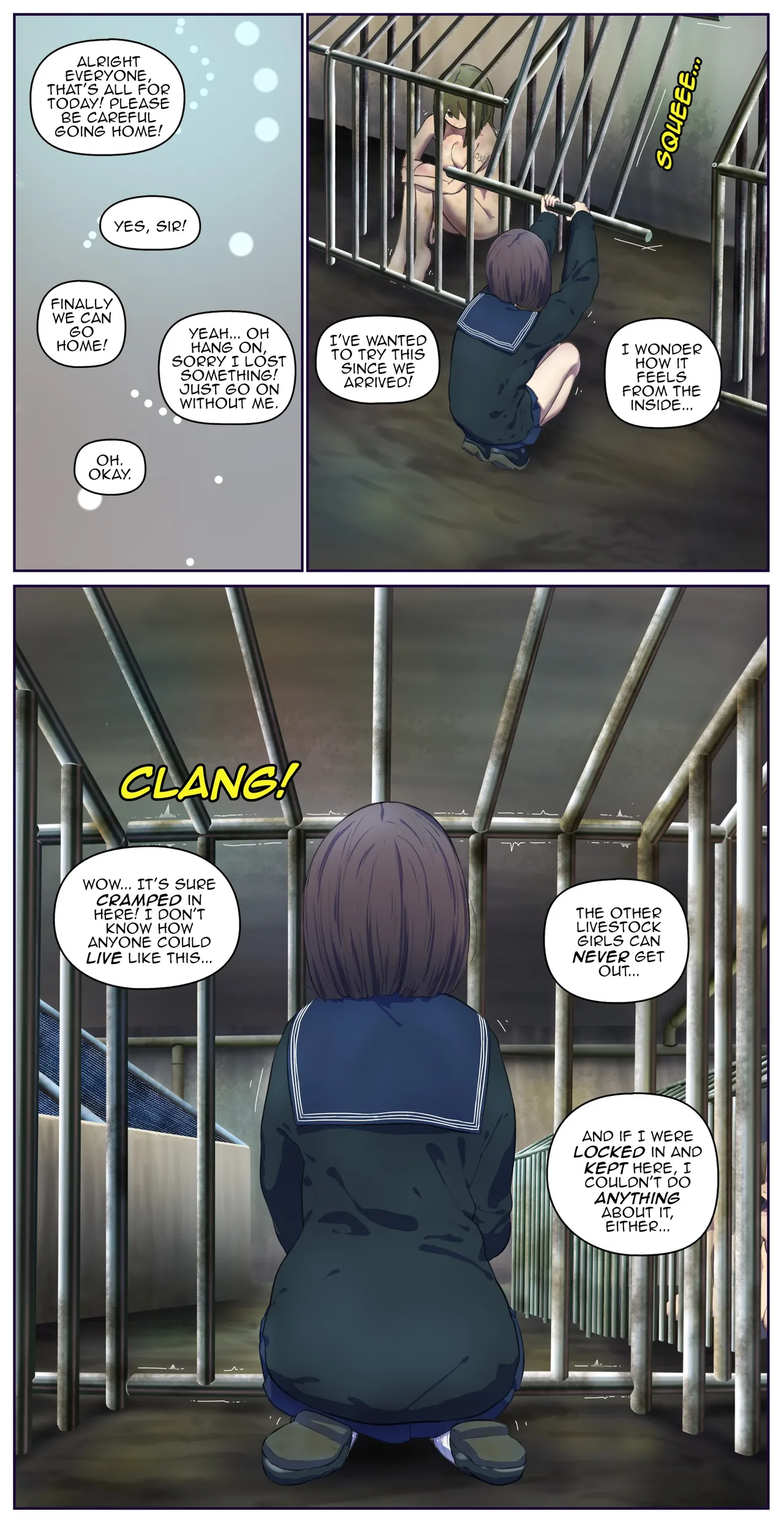 After touring the human barn, I went inside the cage Chapter 1 - page 8