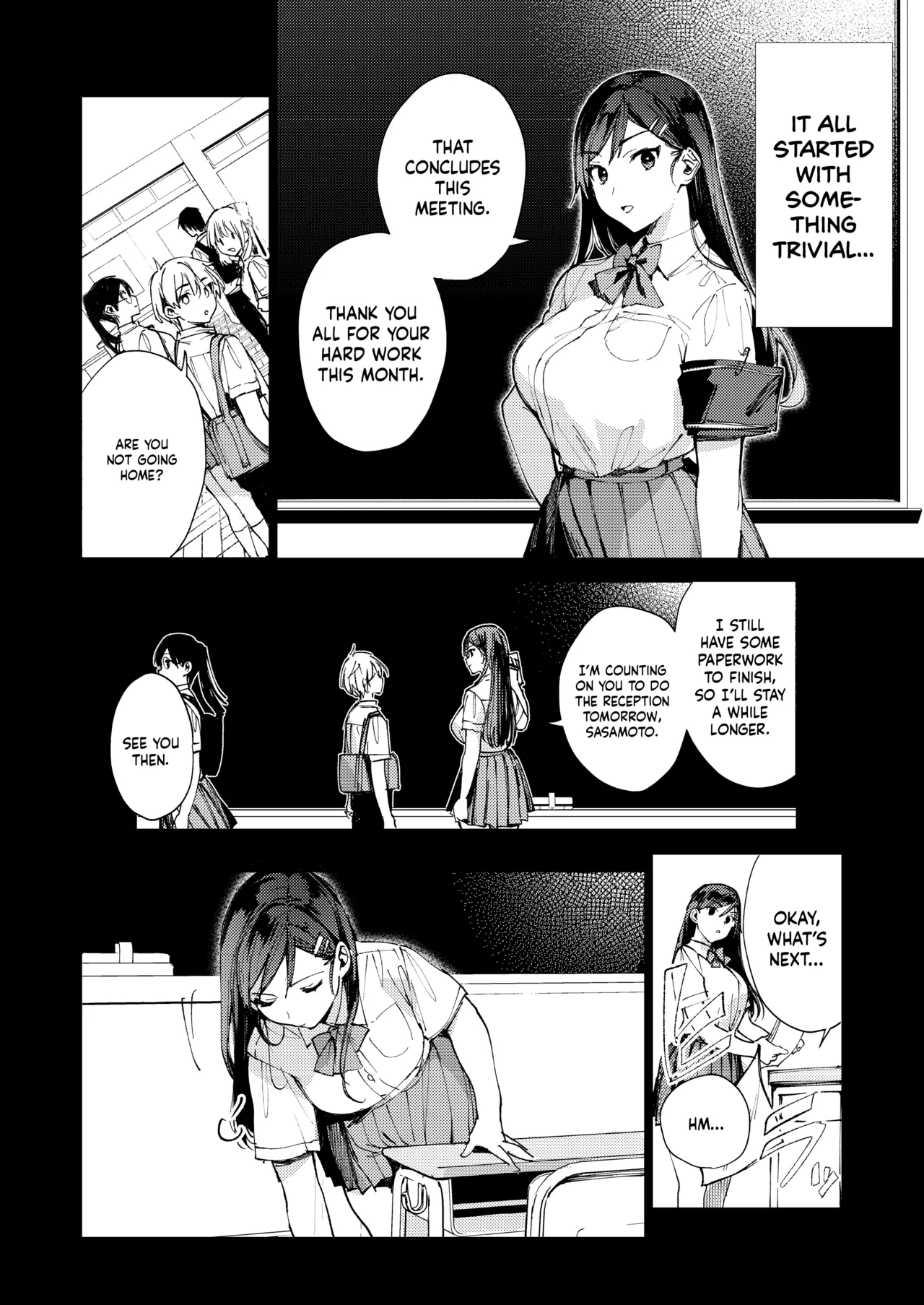 Kiritsu ni Kibishii Fuuki Iinchou wa Kounai de Himitsu no Dosukebe Onanie ga Yamerarenai Chapter 1 - page 9