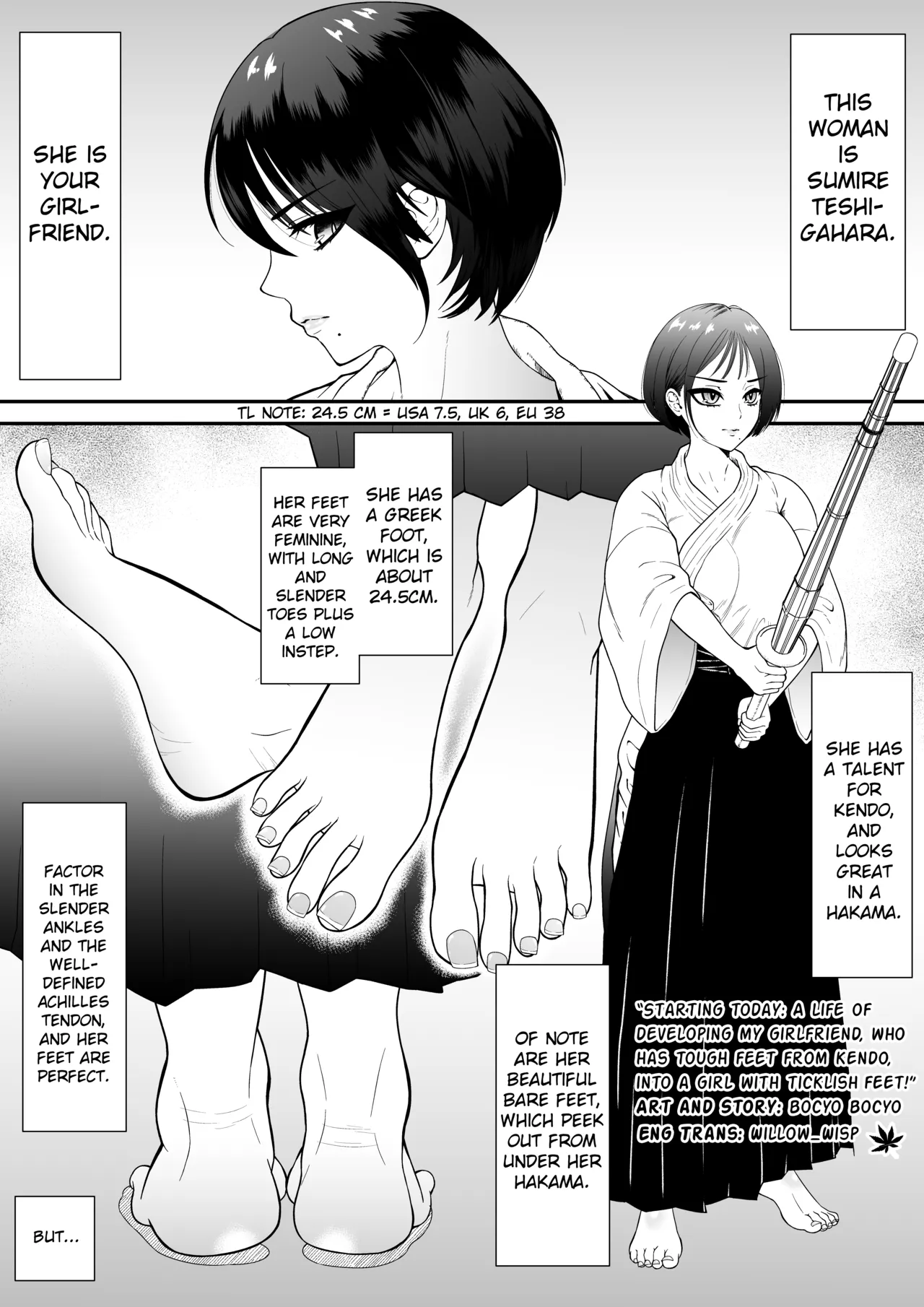 Starting Today: a Life of Developing My Girlfriend, Who Has Tough Feet From Kendo, Into a Girl With Ticklish Feet! Chapter 1 - page 2
