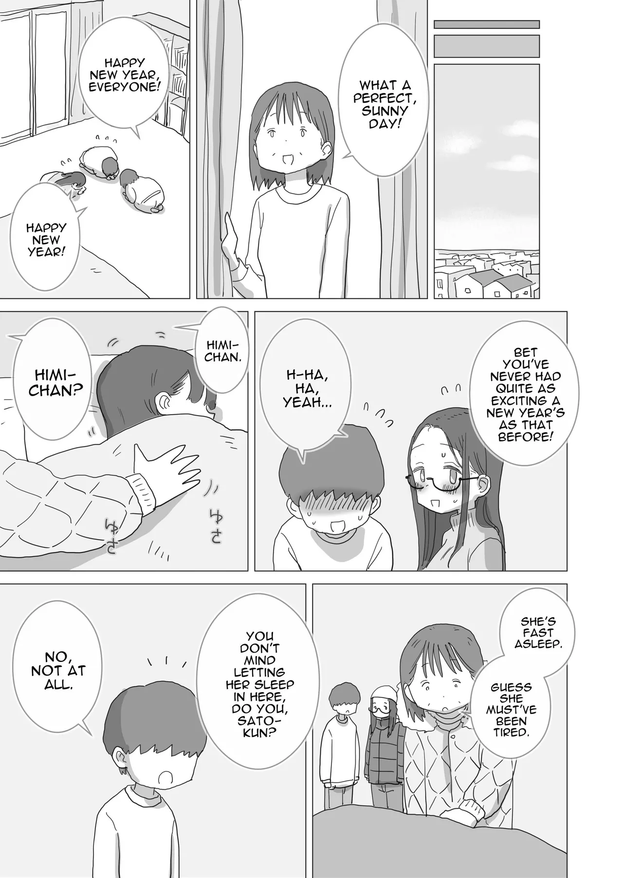 Aru Ooyuki no Tsumetai Yoru Boku no Ie no Futon no Naka de Beit-saki no Onnanoko-tachi ga Naisho de Micchaku Atatame Ecchi Shite Kureta Chapter 1 - page 48
