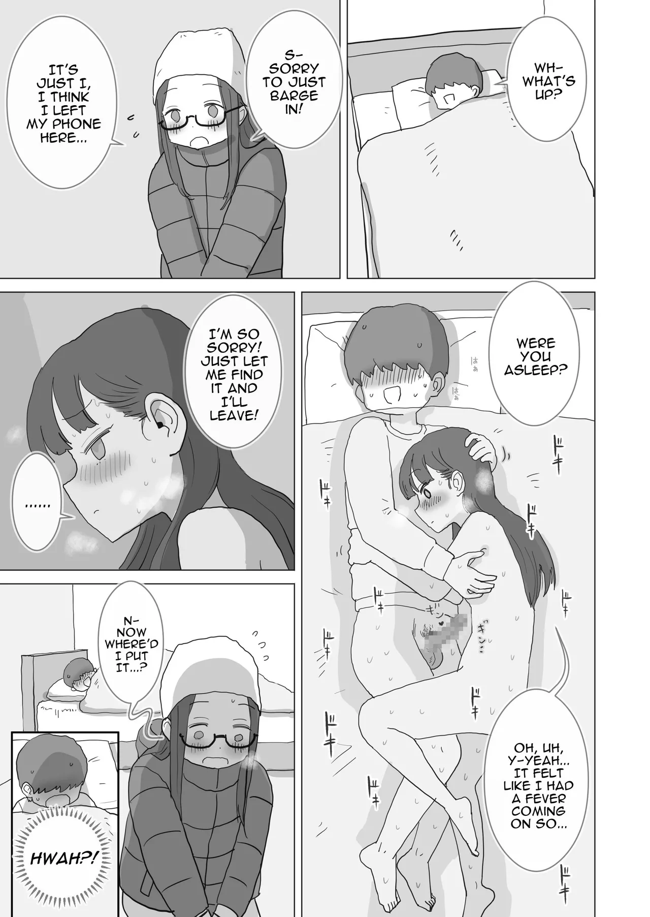 Aru Ooyuki no Tsumetai Yoru Boku no Ie no Futon no Naka de Beit-saki no Onnanoko-tachi ga Naisho de Micchaku Atatame Ecchi Shite Kureta Chapter 1 - page 60