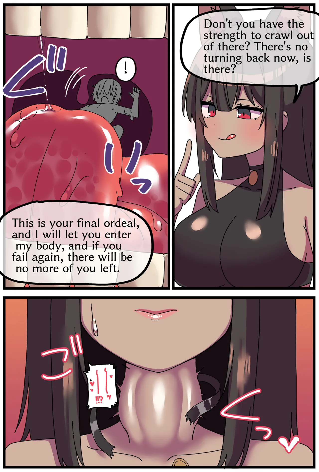 Giant brown catgirl swallowing manga Chapter 1 - page 7