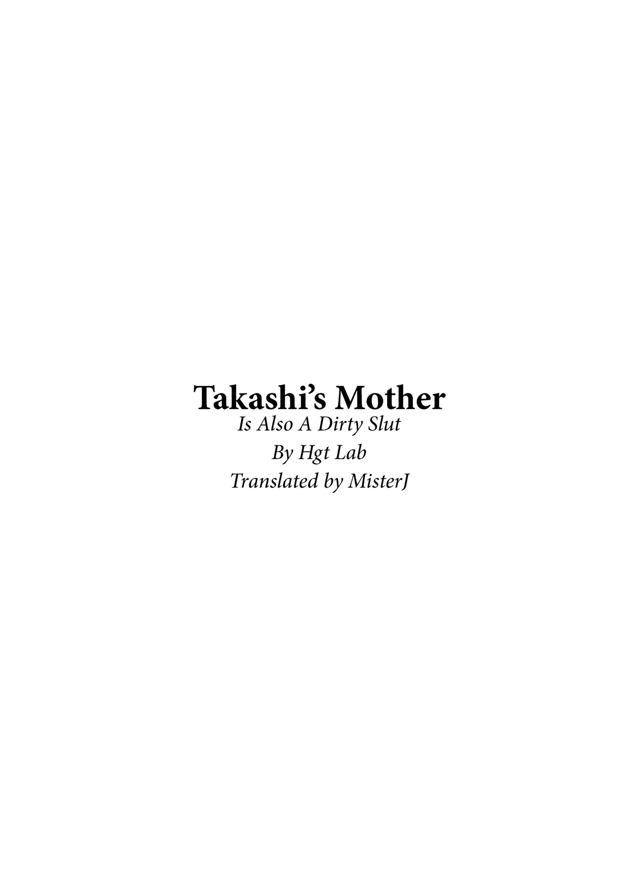 Takashi's Mom Is Also A Dirty Slut Chapter 1 - page 1