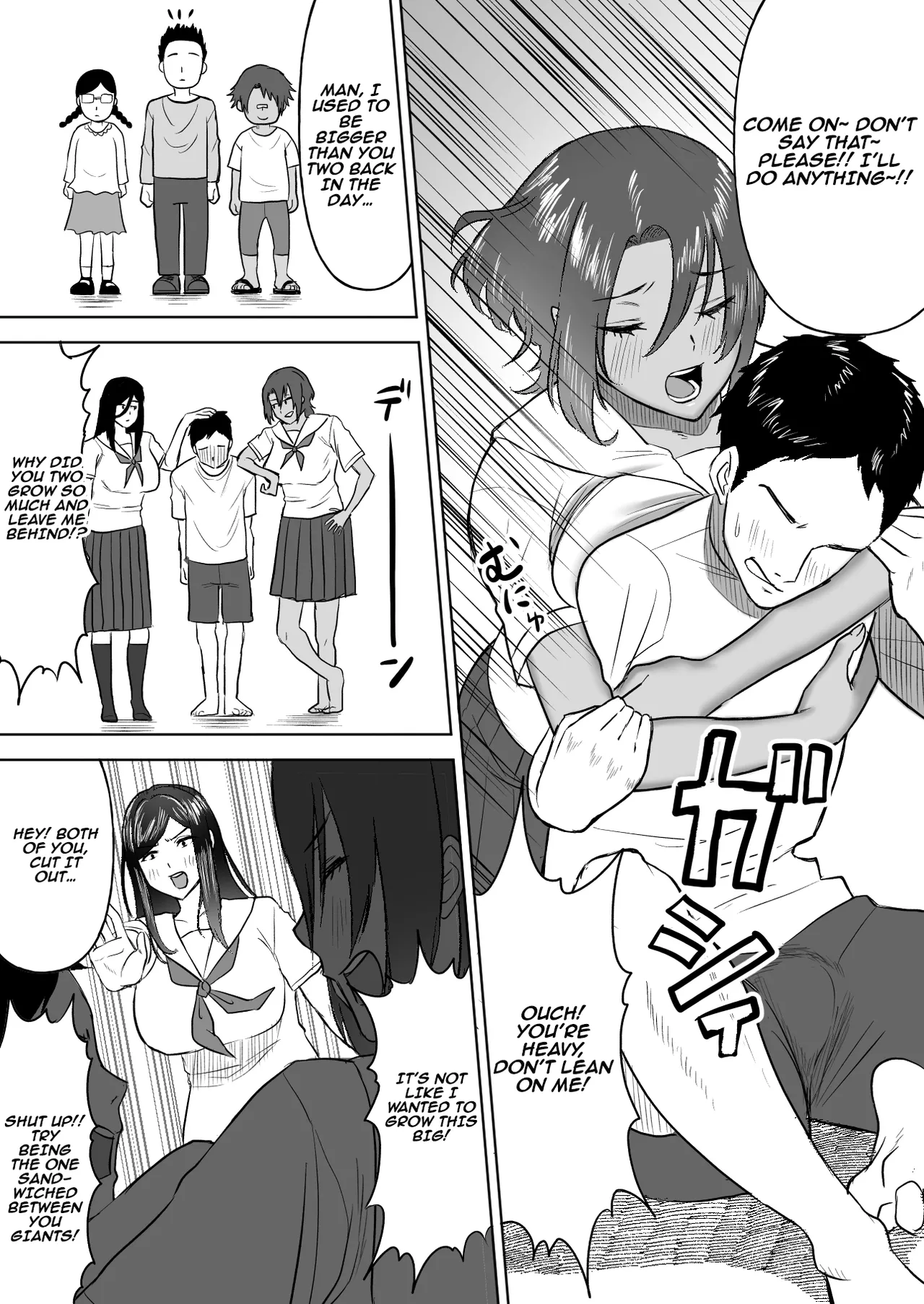 Dekai Osananajimi-tachi ni Hasamarete Ase Daku Harem Ecchi Chapter 1 - page 7