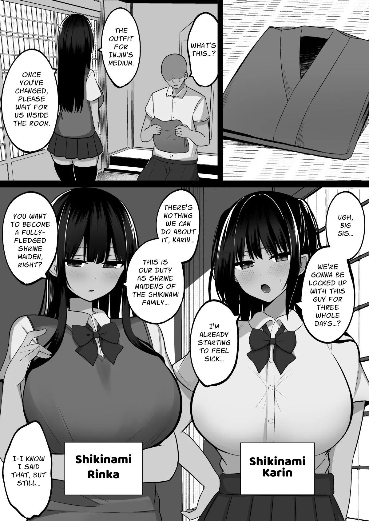 Shrine Maidens of Injin: Mating Ritual With 2 Busty Miko Sisters, Locked in the Lust God's Shrine! Chapter 1 - page 3